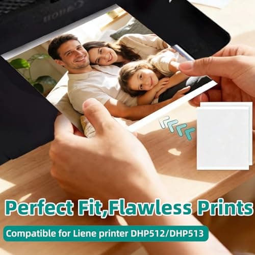Compatible With Liene Amber M100 M200-4x6 Inch Glossy Photo Paper For DHP512/DHP513, 80 Sheets Papers & 2 Inks, Waterproof, Fingerprint-resistant view 2
