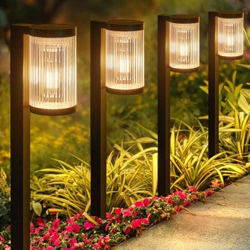 ELECLINK Solar Pathway Lights Outdoor, 6 Pack Upgraded Outdoor Solar Lights for Outside Super Bright Up to 12Hrs, IP65 Waterproof Solar Garden Lights for Yard Path Walkway Decor Landscape Lighting