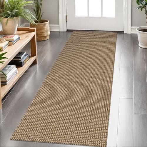 KOZYFLY Boho Runners for Hallways 2x6 ft Washable Kitchen Runner Non Slip Rubber Backed Hall Runners Cotton Entryway Runner Rugs Floor Carpet for Indoor Backdoor Bedroom Kitchen, Tan/Orange/Brown view 1