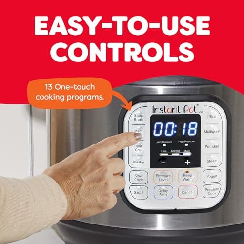 Instant Pot Duo 7-in-1 Electric Pressure Cooker, Slow Cooker, Rice Cooker, Steamer, Sauté, Yogurt Maker, Warmer & Sterilizer, Includes App with Over 800 Recipes, Stainless Steel, 8 Quart view 4