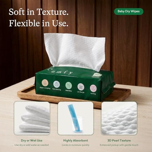 PurComfy Baby Diapers Essential Kit, 4 Pack Size 6 Diapers (112 Ct), 6 Baby Wipes (360Ct), 4 Travel Pack Wipes (32Ct) and 2 Dry Wipes (120Ct), All in One Newborn Essentials Kit, Total 624 Count view 6