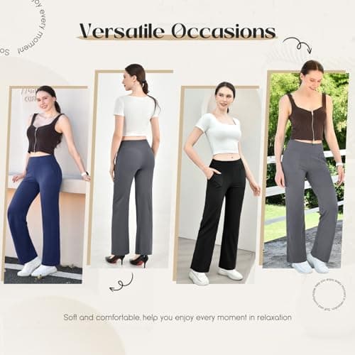 Walifrey Wide Leg Yoga Pants for Women with Pockets view 6