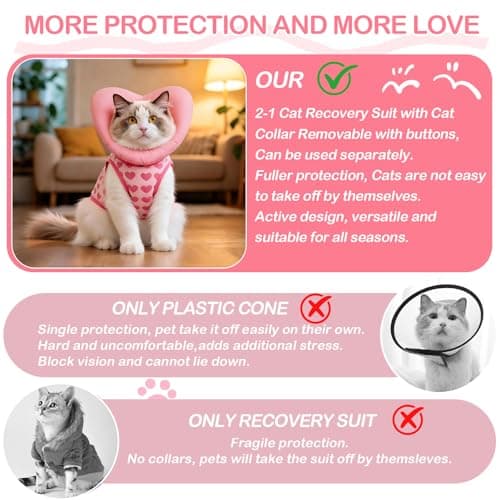 EMUST Recovery Suit for Small Dogs After Surgery, Soft E-Collar Alternative Surgical Wear, Breathable Anti-Licking Post-Op Clothes for Spay, Birth Control & Comfortable Recovery(Heart,L) view 4