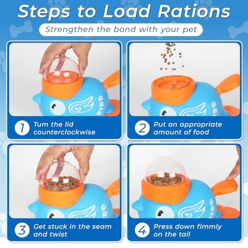 ANXUYIXIN 2-in-1 Duck Shaped Interactive Dog Toy Food Puzzle Slow Feeder (White/Blue Duck Shaped with Button), cat Snack Dispenser, Reduces Bloating in Small Animals, Dog Puzzle Feeder view 3