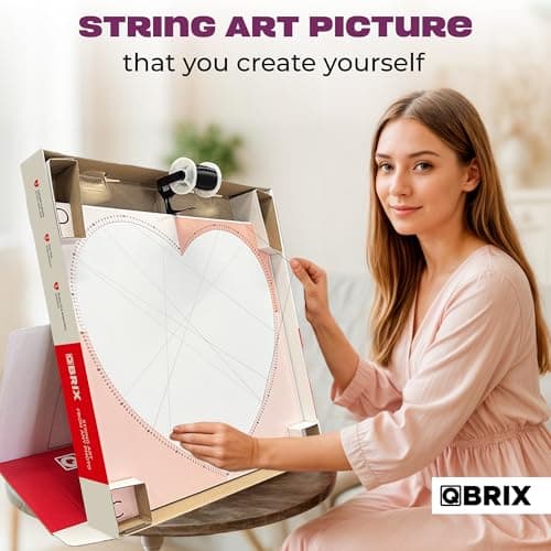 QBRIX Custom String Art Kit for Heart Shaped Couple Portrait | DIY Craft Kit for Adults for Handmade Home Décor Creation | All-in-One Photo String Art Maker view 3