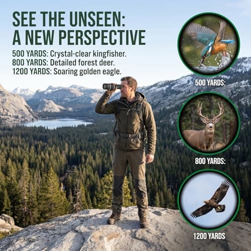 16X52 Monocular for Adults High Power BAK4 Prism Bird Watching view 3
