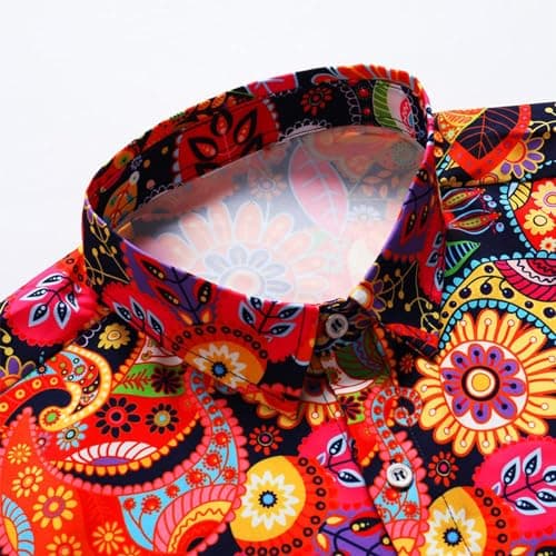 Men's Hawaiian Shirt Funky Blue Beach Printed Tropical Beach Shirt Casual Button Down Short Sleeve Floral Shirts Tops view 4
