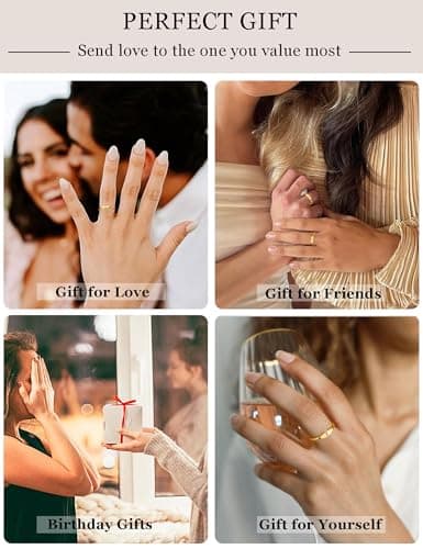 ZNBOH Gold Initial Rings for Women Non Tarnish 14K Gold Plated Stackable Letter Ring Dainty Pinky Wedding Bands Thumb Rings Thin Knuckle Stacking Cute Capital Letter Alphabet Jewelry Gifts Size 6-10 view 6