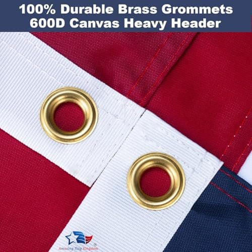 American Flag 3x5 Outdoor Heavy Duty, American Flags for outside 3x5 , Heavy Duty Nylon USA Flags with Durable Brass Grommets, Sewn Stripes Standard, 300D Nylon USA Flag for Indoor Outside Decoration view 5