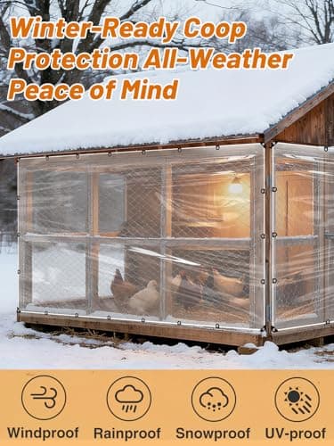2Pcs 6.6x10ft Anti-Tear Clear Tarp Waterproof, 5 mil, Windproof & Snowproof | Clear Plastic Tarps with Grommets, Tarpaulin for Winter Garden Patio Enclosure Chicken Coop Window Shield view 2