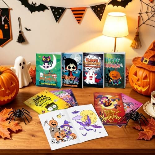 Elfew 24 Pack Mini Halloween Coloring Books for Kids Bulk view 5