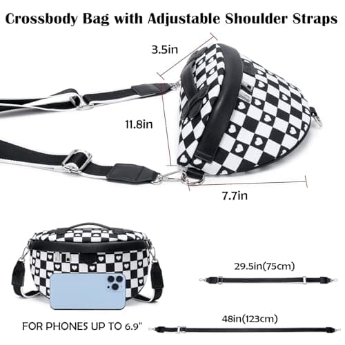 Eslcorri Crossbody Bags for Women - Fashion Sling Purse Shoulder Bag Fanny Pack Leather Causal Chest Bum Bag Cross Body Purse view 3