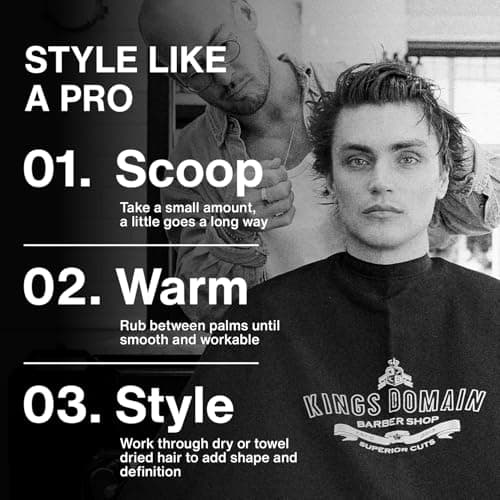 Kings Domain Melbourne Shaping Fibre | Hair Paste for Men | Medium Hold Styling Paste | Adds Natural Movement & Texture view 5