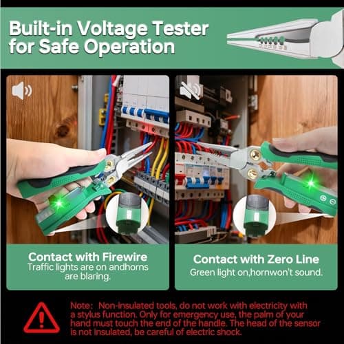 Laukowind 8 in 1 Wire Stripper with Voltage Tester, Wire Stripper Pliers Multi-Function Electrician Tool for Stripping Cutting Scraping Crimping Wires Car & Home Electrical Repair view 4