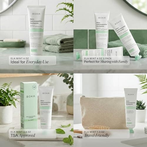 Boka Fluoride Free Toothpaste, Nano Hydroxyapatite Toothpaste, Appropriate for Sensitive Teeth - for Adult Oral Care - Ela Mint Flavor, 4 Fl Oz 1Pk US Manufactured view 5