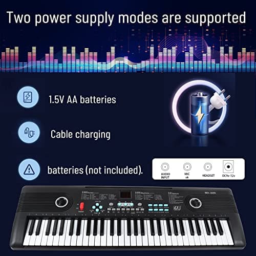 61 keys keyboard piano, Electronic Digital Piano with Built-In Speaker Microphone, Portable Keyboard Gift Teaching for Beginners, electric piano for kids view 4