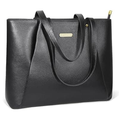 Blofinche Genuine Leather Tote Bag for Women,15.6 Inch Laptop Bag, Large Work Purse for Office Travel Commuter