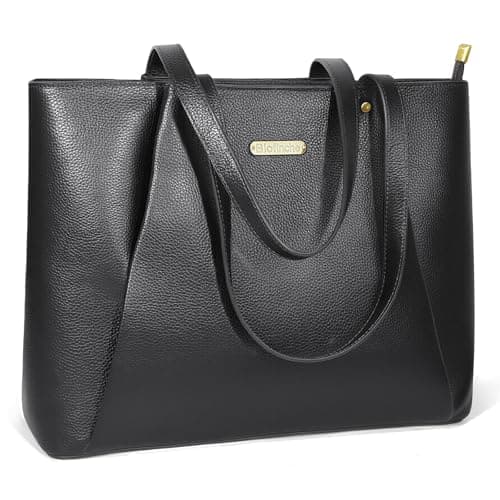 Blofinche Genuine Leather Tote Bag for Women,15.6 Inch Laptop Bag, Large Work Purse for Office Travel Commuter — image 1