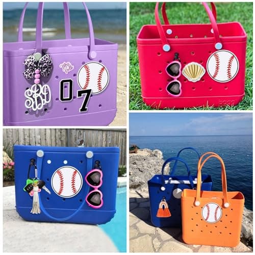 Mity rain Decoration Accessories for Bogg Bag, Bag Charms Compatible with Bogg Bag Original All Models, Insert Decorative Words for Handbag Beach Tote Bag (Baseball) view 6