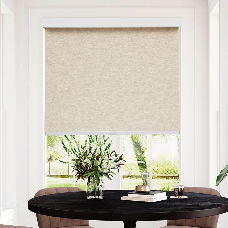 Persilux Free-Stop Cordless Windows Shades Light Filtering Roller Blinds for Windows (Khaki 28" x 72") Natural Woven Fabric UV Protection Privacy Roller Shades for Windows, Home, Office, Doors view 5