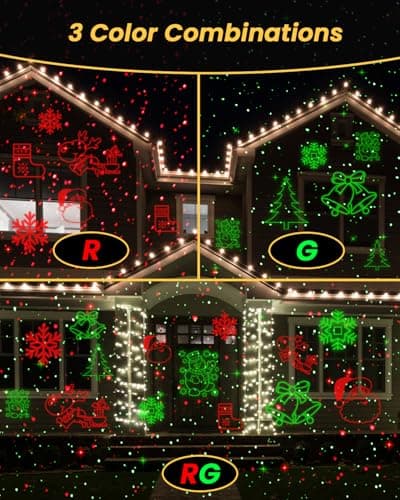 Enjoyedled Christmas Projector Lights Outdoor with 9 HD Xmas Patterns Black | RG Laser 5 Dynamic Modes, 33ft RF Remote, IP65 Waterproof, Timer, 4-Speed Modes, Indoor Outdoor Base for Home Holiday Decor view 4