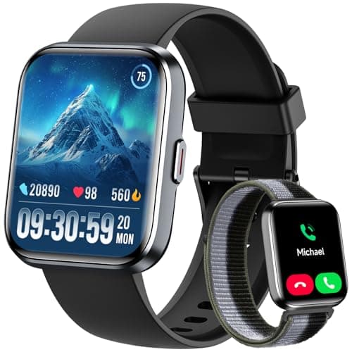 Smart Watch for Men Women, 1.8" Fitness Tracker for Android & iPhone, Answer/Make Calls, Alexa Built-in, Heart Rate/Sleep/SpO2 Monitor Smartwatch, IP68 Waterproof Watches 101+ Sport Modes, 2 Bands — image 1
