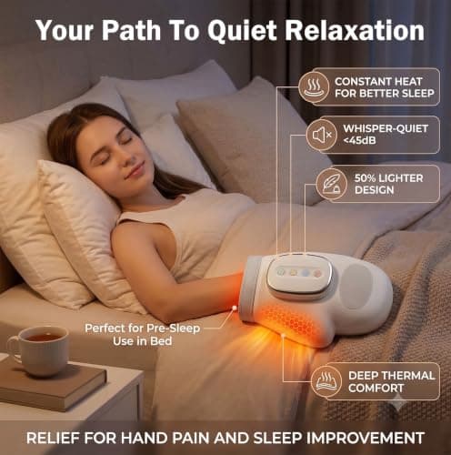 Cordless Hand Massager with Heat & Compression for Arthritis and Carpal | Tunnel, 3 Modes, 5 Intensities, 3 Heat Levels, Rechargeable Electric Handheld Wrist Massagers, Ideal Gifts for Mom Wife Women view 4