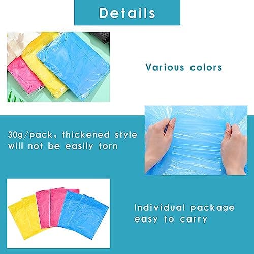 12 Pack Clear Rain Ponchos with Hood for Adults, Family, 3 Colors 51.1 Inches Emergency Raincoats view 4
