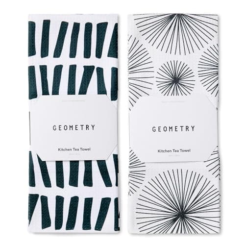 GEOMETRY Kitchen Tea Towels - Quick Dry Microfiber Dish Towels for Kitchen Linework, 18" x 30" 2 Pack — image 1