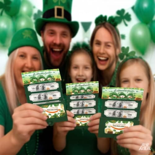 Web Launcher String Shooters St. Patrick's Day Money Holder-10 Slot Cash Envelope Card for Easter, Birthday, Graduation | Creative Gift for Teens, Kids, Adults, Men & Women (Green, 1Pcs) view 3