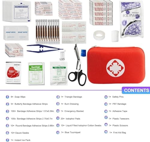 First Aid Kit 277PCS Car Home Camping Essentials Red Emergency Kit YIDERBO view 2