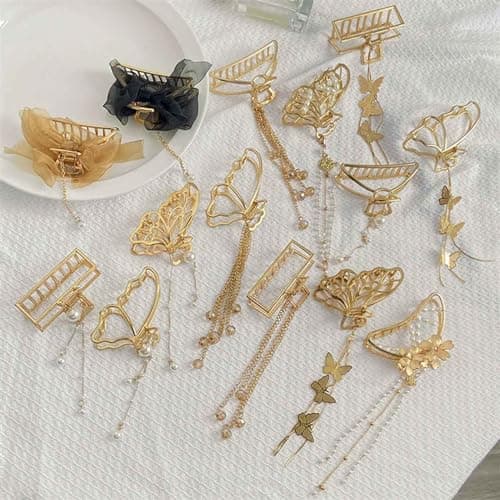 Hair Accessories (10pc/set), Include Hair Claws, Hair Clips, Hair Ties, Hair Pins, Hair Barrettes Great Gifts view 2