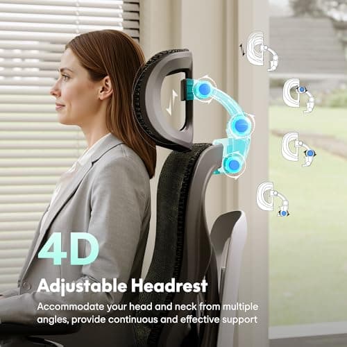 FLEXISPOT Ergoe-NEX Max Ergonomic Office Chair Black - Aluminum Alloy Frame & Base, 661 lb Capacity, 5D Armrests, 4D Adaptive Lumbar & 4D Headrest 1 view 4