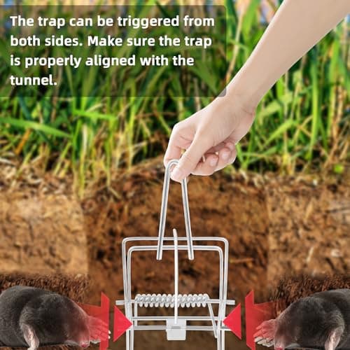 2 Pack Mole Traps, Reusable Easy-Set Mechanical Trap for Lawns, Gardens and Farmland view 6