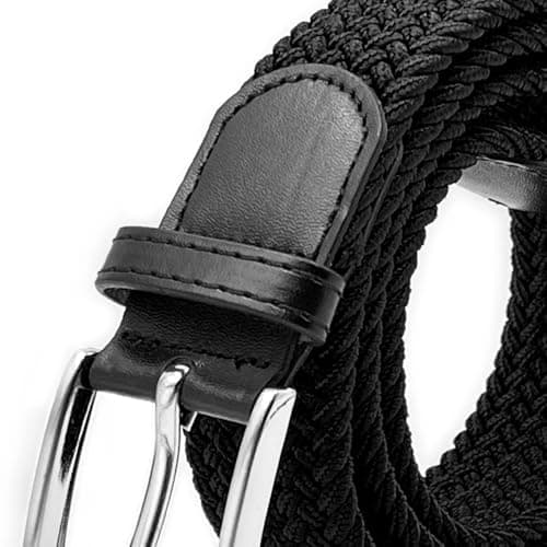 Myfunc 2Pack Belts No Holes Golf Jeans Pants Casual Stretchy Elastic Braided Woven Belt for Mens Boys Womens Girls view 3
