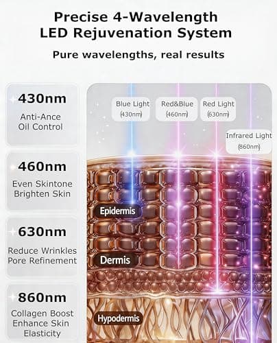 Coco Coralia Red Light Therapy Mask for Face, FDA Cleared 324LEDs | NIR+Red Light for Wrinkles, Anti Fine lines, Collagen Boost, Blue light for Acne, Skin Tightening & Evenness, 3 Modes view 3