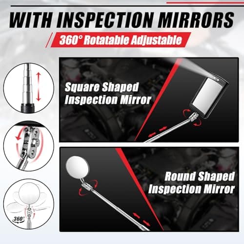 Gifts for Men, Telescoping Magnetic Pick Up Tool Set, Extendable Magnet Flashlight with Inspection Mirror, Flexible LED Flashlight, Mens Gifts, Birthday Gifts for Dad, Him, Men, Husband, Women view 5