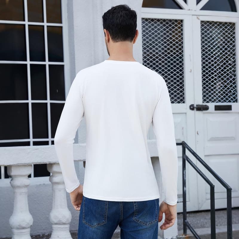 SIMIYA Mens Thermals Long Sleeve Undershirt Warm Fleece Lined Base Layer Thermal Tops Long John Shirts for Men view 2