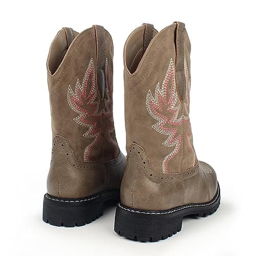 Hawkwell Women's Mid Calf Western Cowboy Cowgirl Boot Round Toe Embroidered Fashion Boots view 5