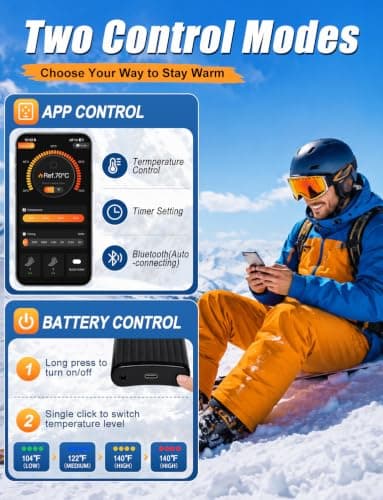 CHOVE Heated Socks for Men Women, 8500mAh*2 Rechargeable Batteries | Electric Heated Socks, APP Control Up to 15H Warmth Thermal Socks Smart Foot Warmer for Winter Hunting Skiing Hiking Camping view 6