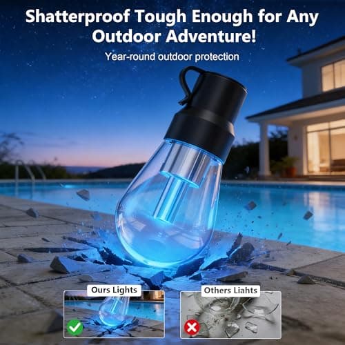 Beizelte Outdoor String Lights, 150FT RGB+IC Outside Light Dimmable Shatterproof LED Bulbs, IP67 Waterproof Chasing Effect Lighting DreamColor Patio Strip Lights for Backyard, Balcony, Outdoor Living view 4