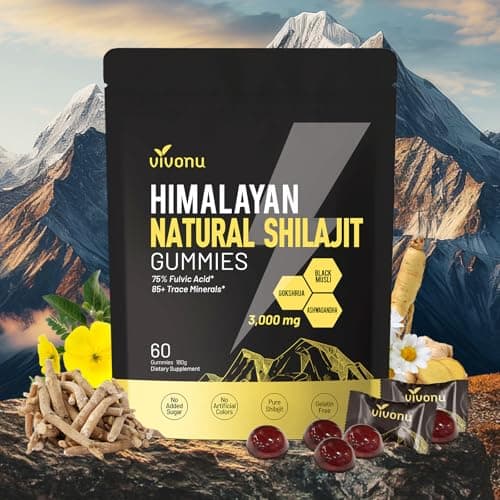 Himalayan9 Shilajit Gummies with Ashwagandha & Gokshura | 85+ Trace Minerals & Fulvic Acid | Organic, Non-GMO Micronutrient Supplement for Men & Women | 100% Pure & Natural — image 1