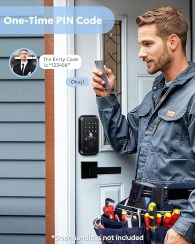 BE-TECH Keyless Entry Door Lock with Keypad - Smart Digital Deadbolt for Front Door with 2 Keys, Electronic Door Lock with Anti-Peeping Code, Auto-Locking, One-time Password for Customer, Black view 3