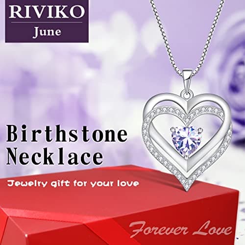 RIVIKO Infinity Heart Symbol Necklace for Women 925 Sterling Silver Love Heart Pendant Valentine's Day Anniversary Birthday Christmas Jewelry Gifts for Women Mom Wife Sister Her Friends view 3
