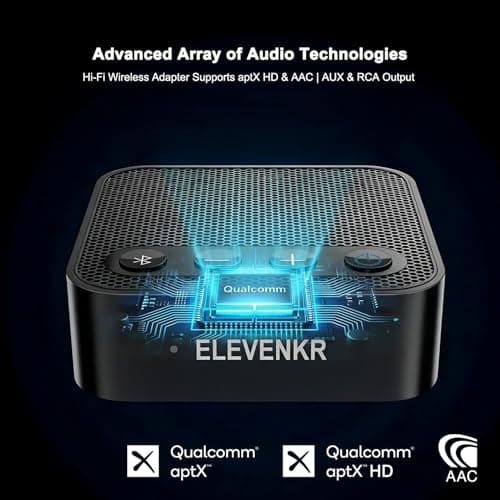 Bluetooth Adapter for Stereo Receiver - aptX HD RCA/3.5mm Output | Bluetooth Audio Receiver for Music Streaming Sound System Works with SmartPhones Tablets, Plug and Play view 5