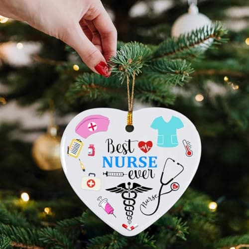 Nurse Christmas Ornament, Nurse Ornaments for Christmas Tree, Best Nurse Ever Gifts, Gifts for Nurses Female, Nurse Gifts for Women, Nurse Practitioner, Registered Nurse, New Nurse view 2