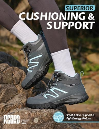 R CORD Hiking Boots Women Waterproof Non-Slip Womens Hiking Boots Ankle Support for Trail Walking Backpacking & Outdoor Adventures All Day view 3