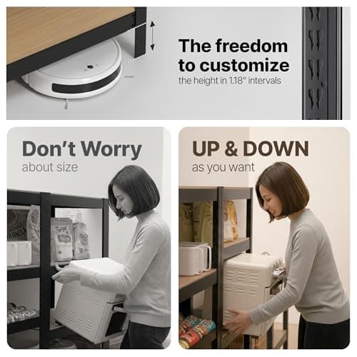 HOMEDANT House 48.1" W 5 Tier Heavy Duty Garage Shelving Adjustable Metal Rack Storage Shelves Standing Shelf Unit Organizers Industrial Warehouse Basement Black 1Pack view 5