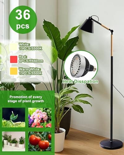 Arikashin Standing Plant Grow Light, LED Growing Light Full Spectrum for Indoor Plants，4/8/12H Timer, Flow Grow Light for Tall Large Indoor Plants view 5