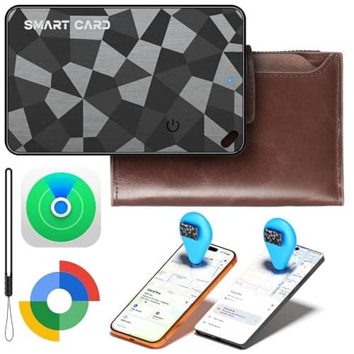 Wallet Tracker Card for iOS & Android, 6-13 Year Battery Ultra-Thin Bluetooth Smart Card, Credit Card Size Smart GPS for Wallet Passport, Works with Apple Find My & Google Find Hub, Wireless Charging